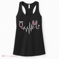 Easter Bunny Nurse Doctor Stethoscope Heartbeat Women's Tank Top thumb 0