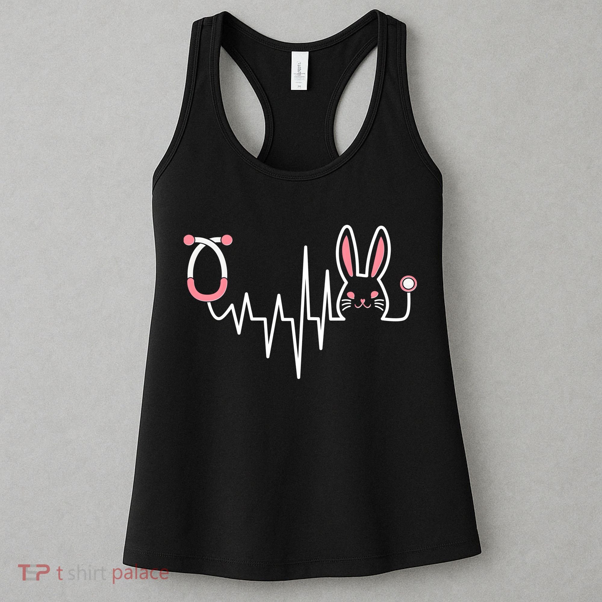 Easter Bunny Nurse Doctor Stethoscope Heartbeat Women's Tank Top