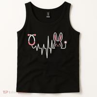 Easter Bunny Nurse Doctor Stethoscope Heartbeat Tank Top thumb 2