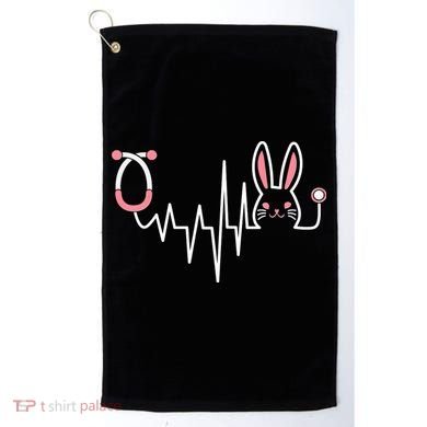 Easter Bunny Nurse Doctor Stethoscope Heartbeat Golf Towel
