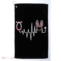 Easter Bunny Nurse Doctor Stethoscope Heartbeat Golf Towel thumb 0