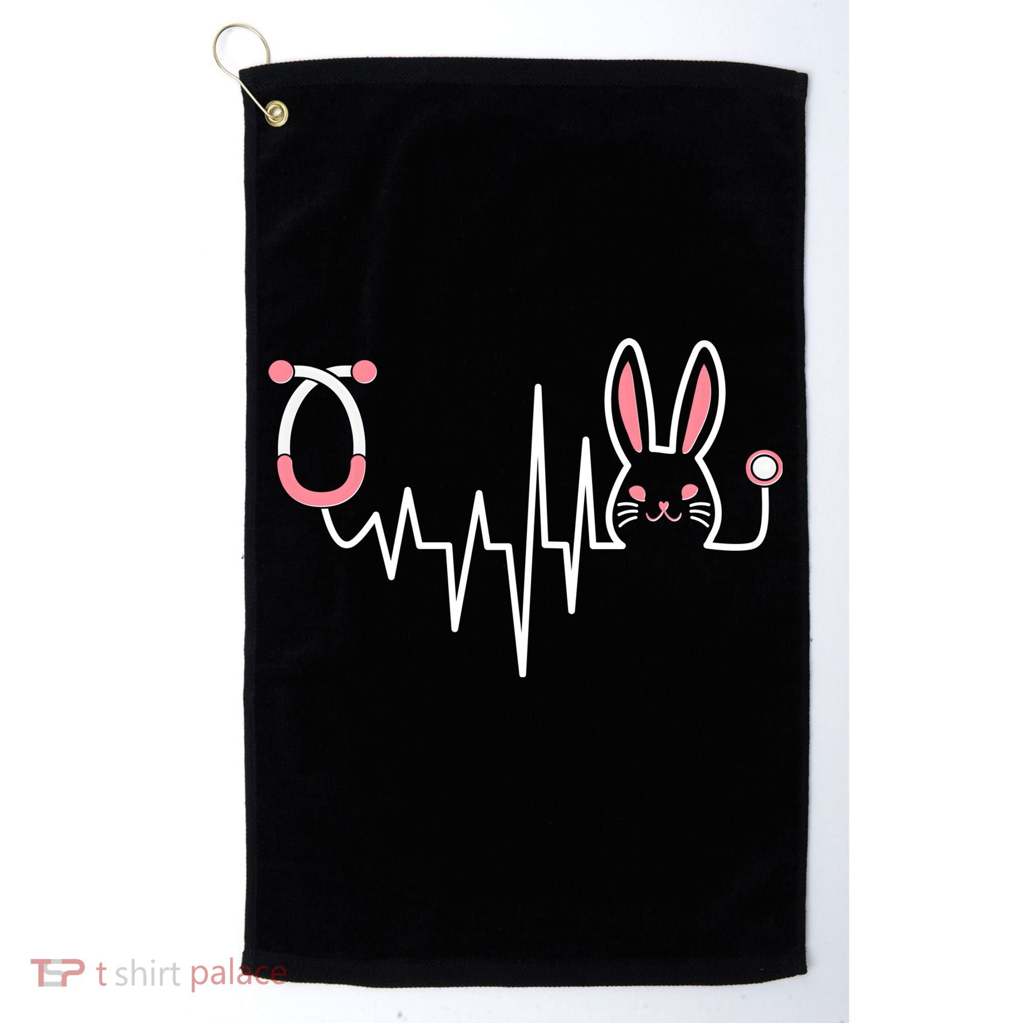 Easter Bunny Nurse Doctor Stethoscope Heartbeat Golf Towel