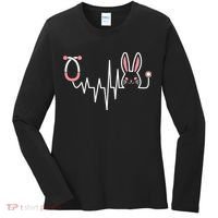 Easter Bunny Nurse Doctor Stethoscope Heartbeat Women's Long Sleeve Shirt thumb 0