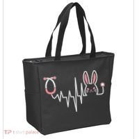 Easter Bunny Nurse Doctor Stethoscope Heartbeat Tote Bag thumb 2