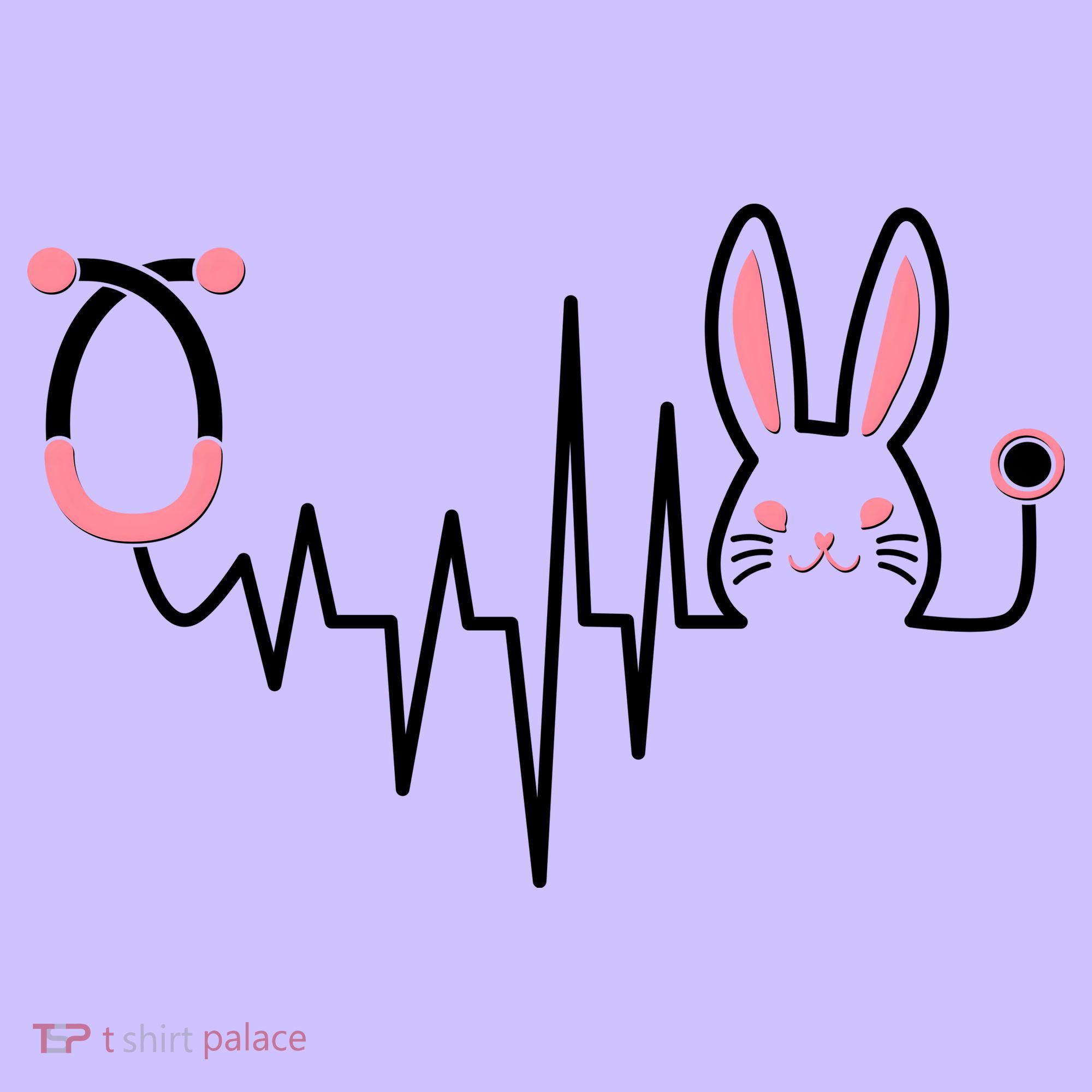 Easter Bunny Nurse Doctor Stethoscope Heartbeat Mousepad