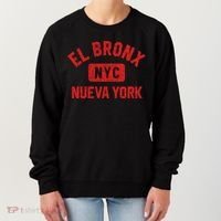 El Bronx Nueva York Nyc Gym Style Distressed Red Print Gift Women's Sweatshirt thumb 0