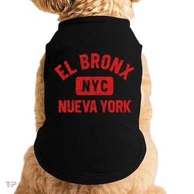 El Bronx Nueva York Nyc Gym Style Distressed Red Print Gift Doggie Tank