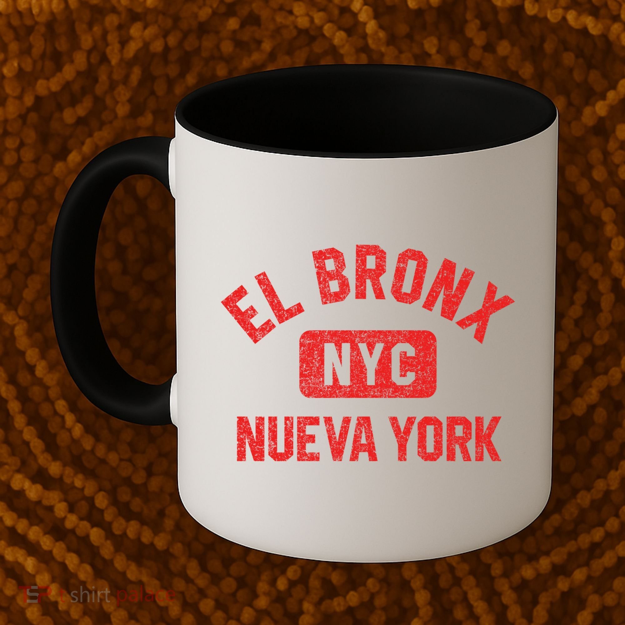 El Bronx Nueva York Nyc Gym Style Distressed Red Print Gift Coffee Mug