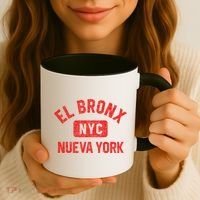El Bronx Nueva York Nyc Gym Style Distressed Red Print Gift Coffee Mug thumb 3