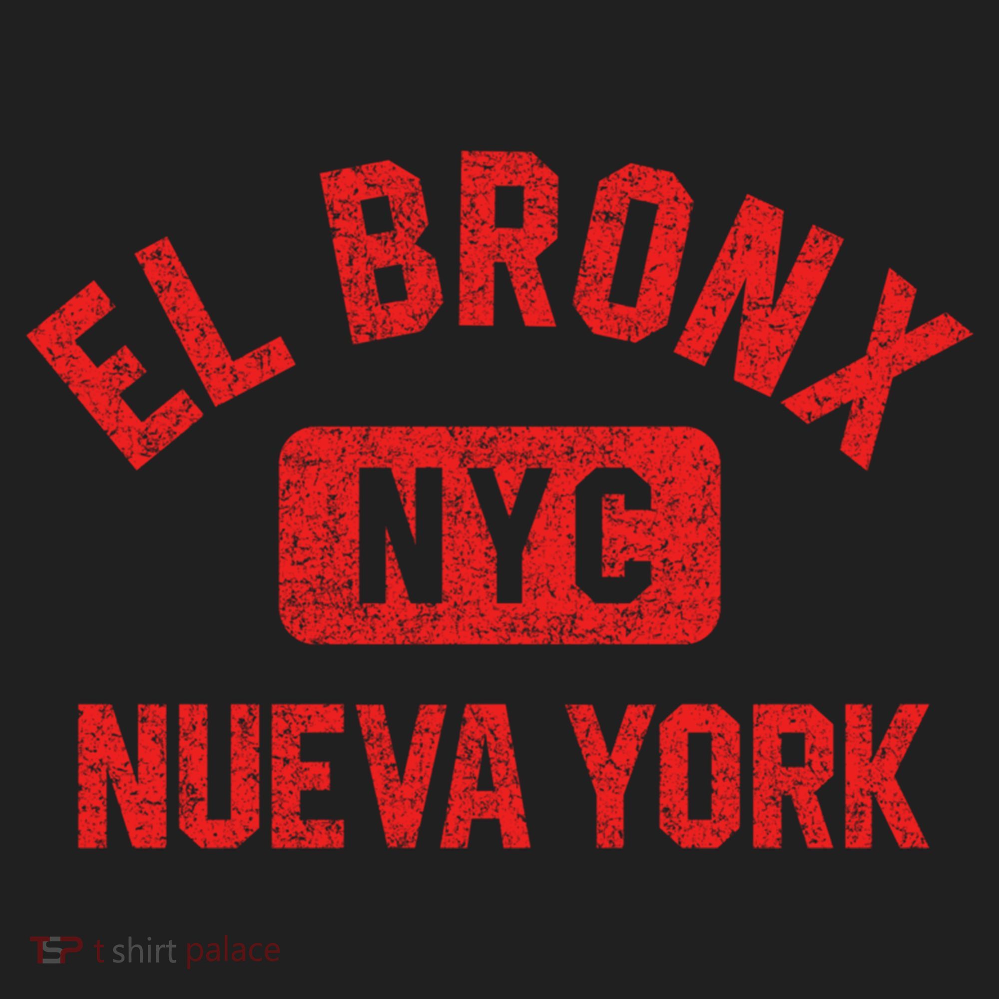 El Bronx Nueva York Nyc Gym Style Distressed Red Print Gift Hat