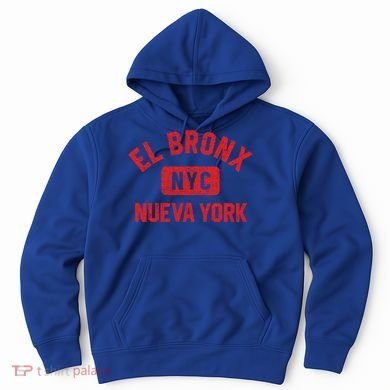 El Bronx Nueva York Nyc Gym Style Distressed Red Print Gift Hoodie