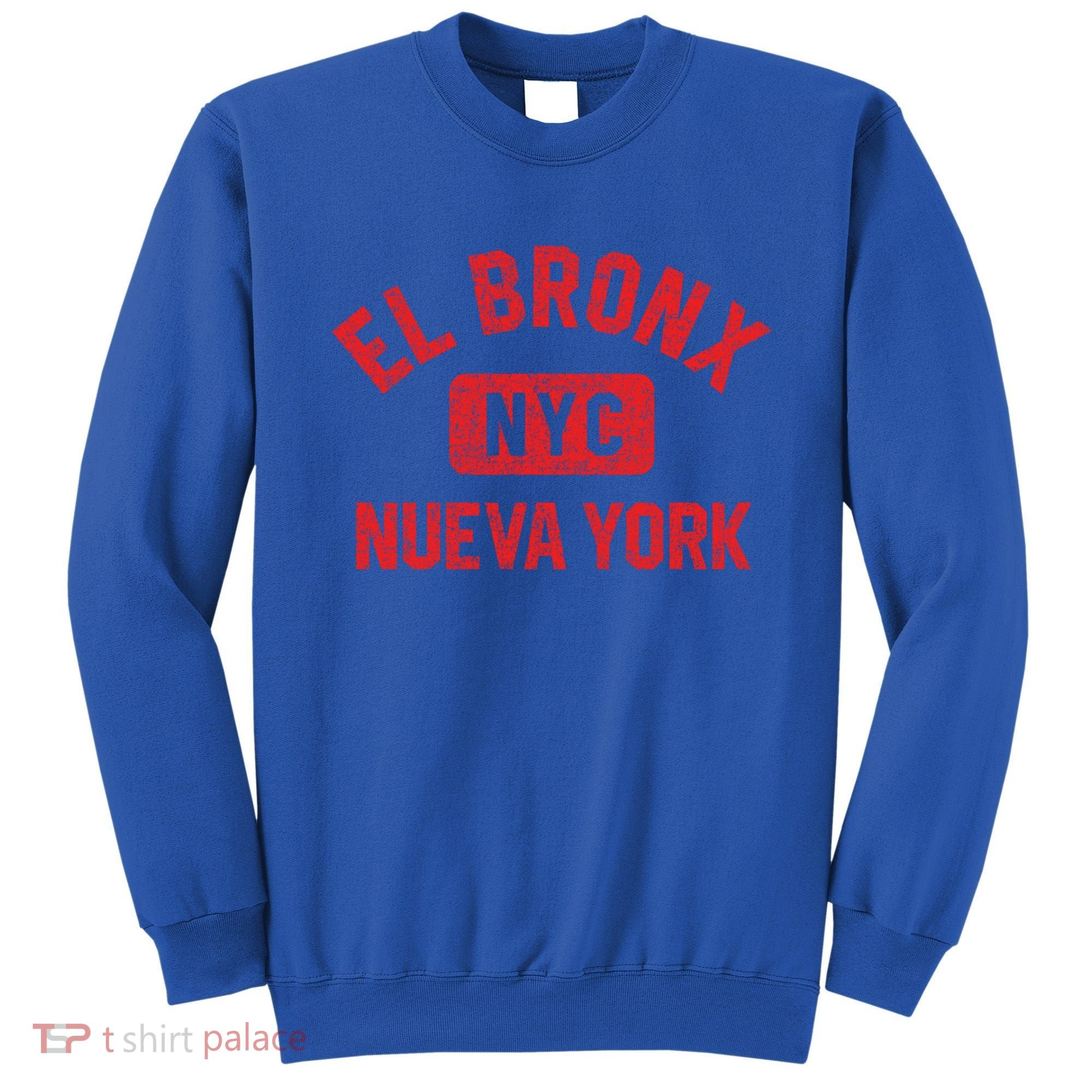El Bronx Nueva York Nyc Gym Style Distressed Red Print Gift Sweatshirt