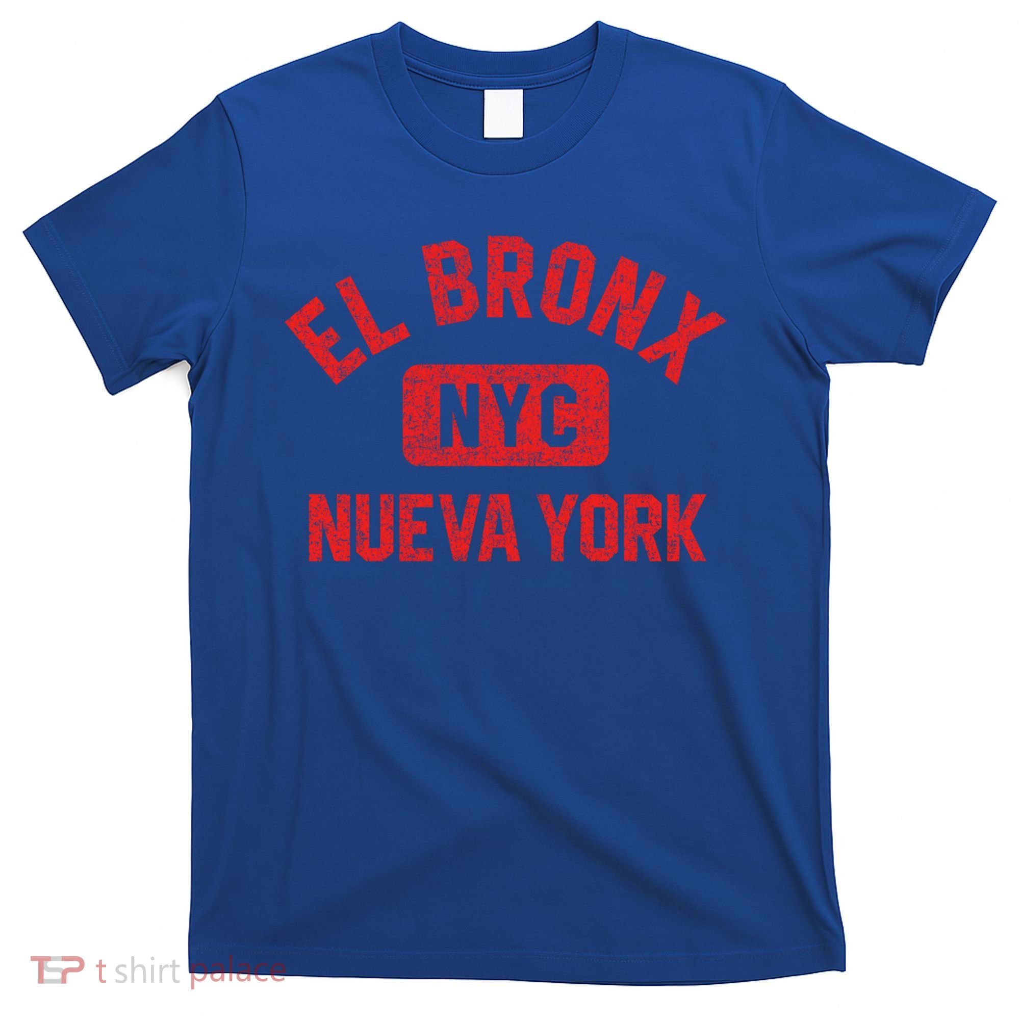 El Bronx Nueva York Nyc Gym Style Distressed Red Print Gift T-Shirt