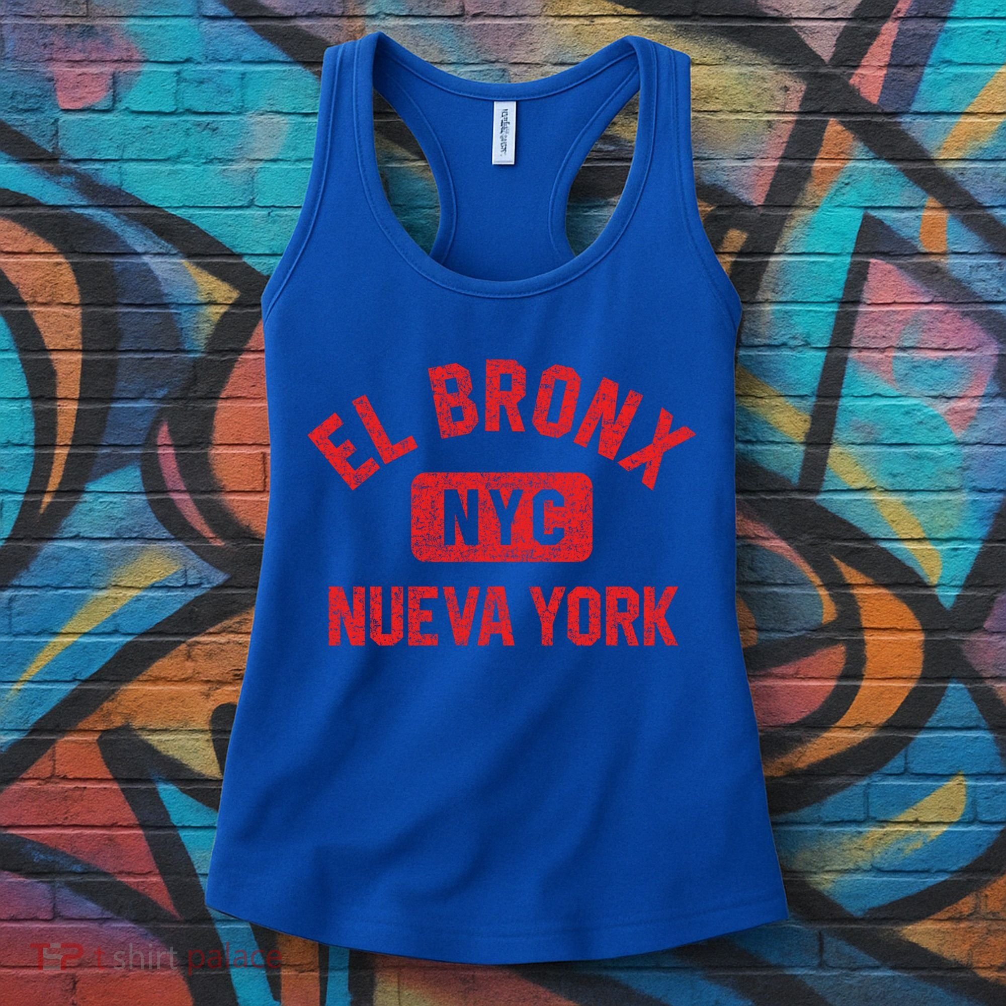 El Bronx Nueva York Nyc Gym Style Distressed Red Print Gift Women's Tank Top