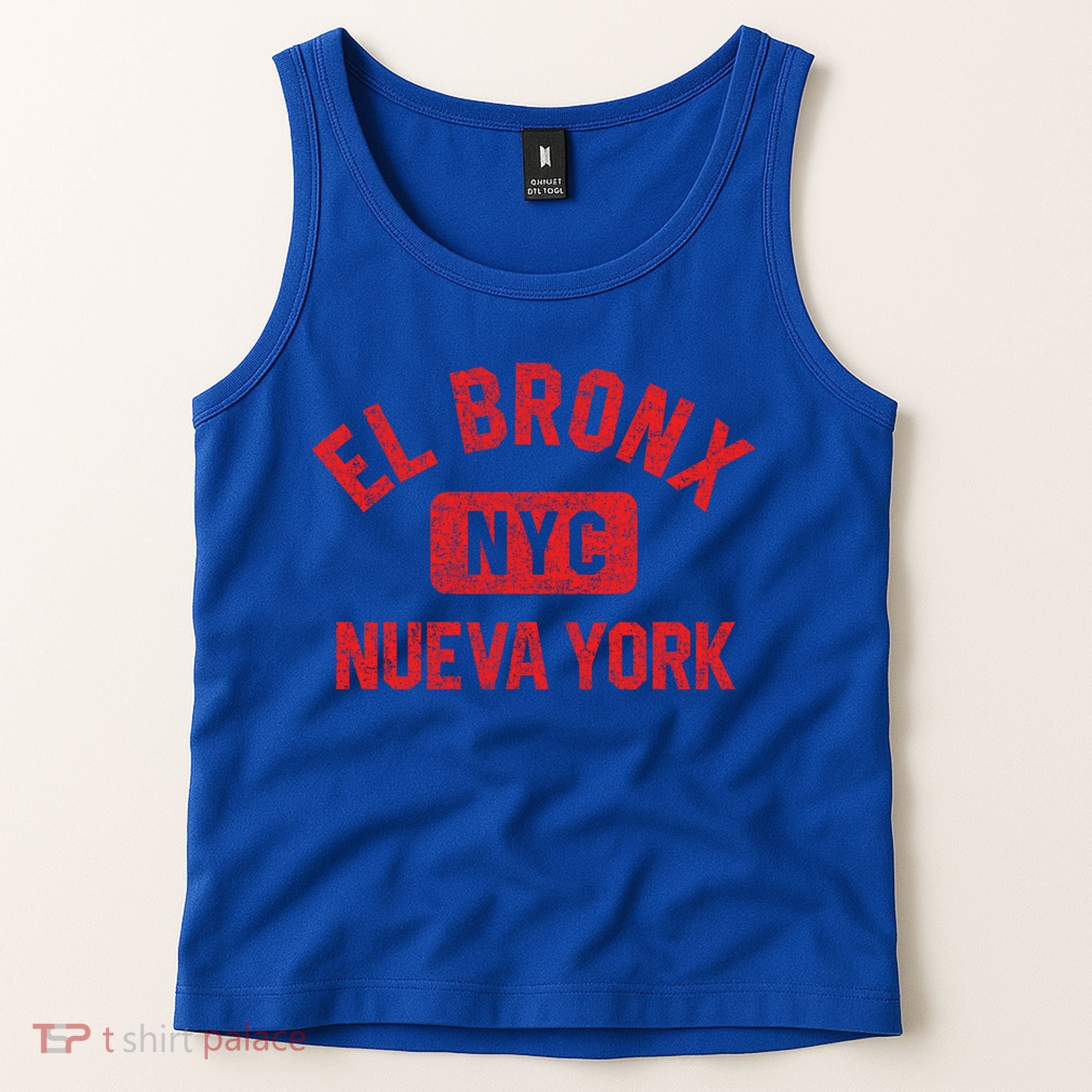 El Bronx Nueva York Nyc Gym Style Distressed Red Print Gift Tank Top