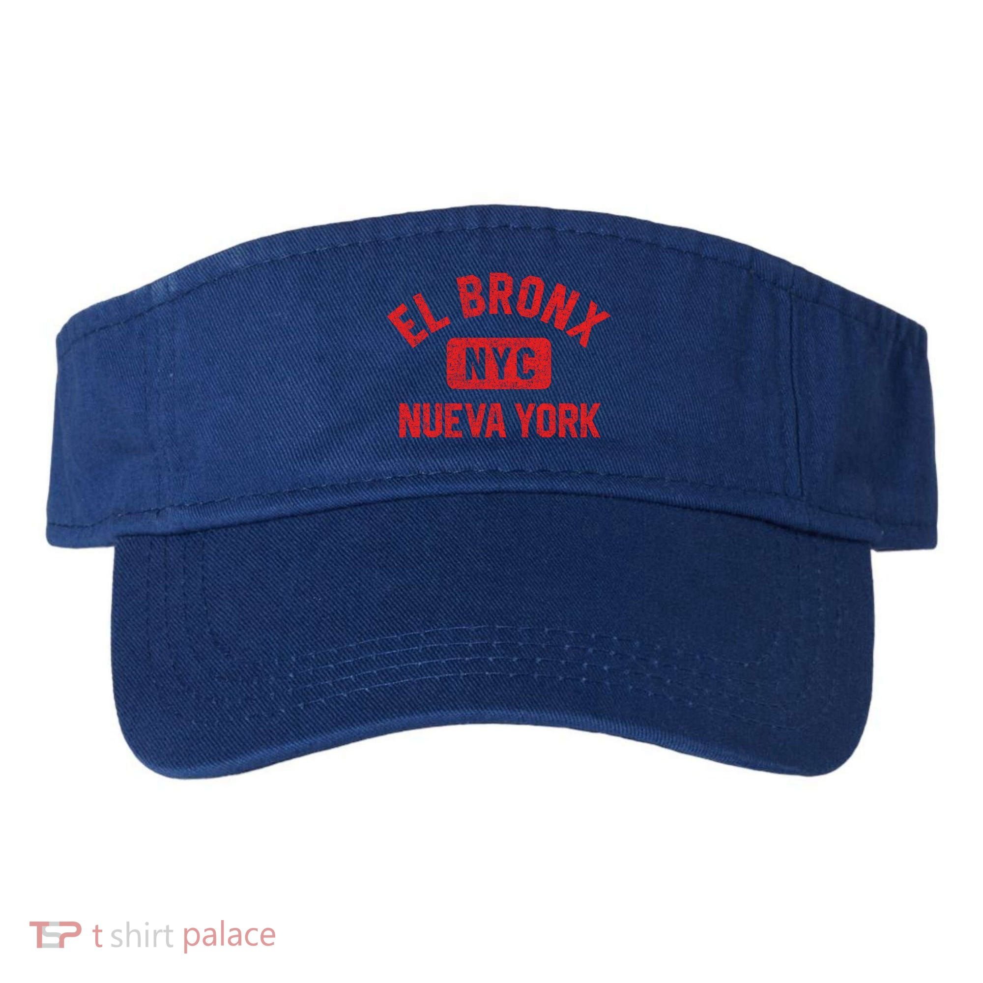 El Bronx Nueva York Nyc Gym Style Distressed Red Print Gift Visor