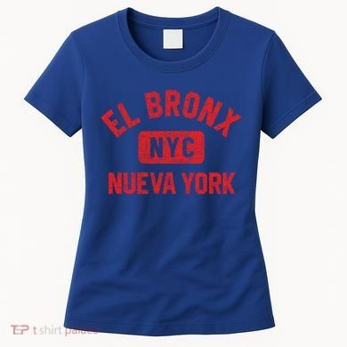 El Bronx Nueva York Nyc Gym Style Distressed Red Print Gift Women's T-Shirt