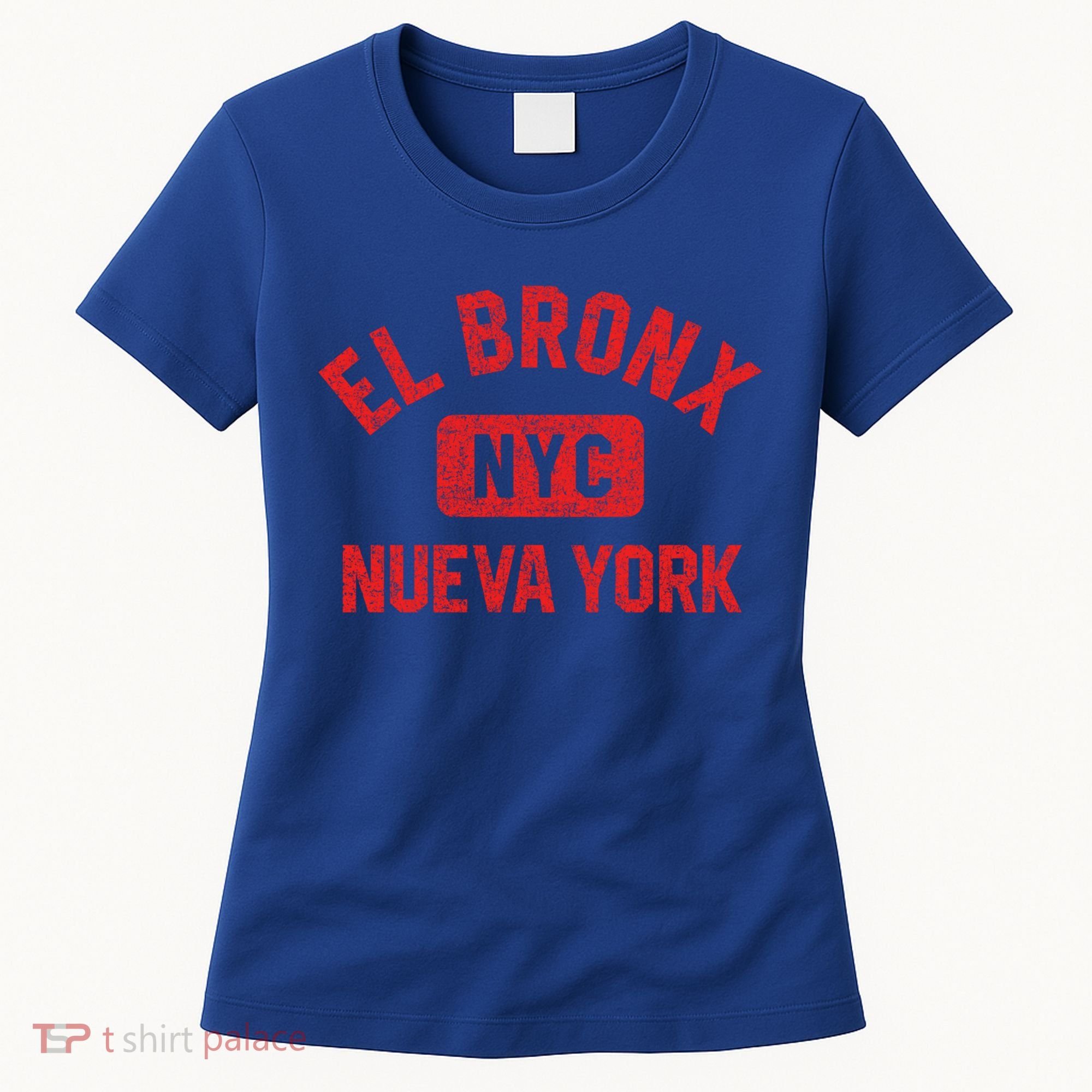 El Bronx Nueva York Nyc Gym Style Distressed Red Print Gift Women's T-Shirt