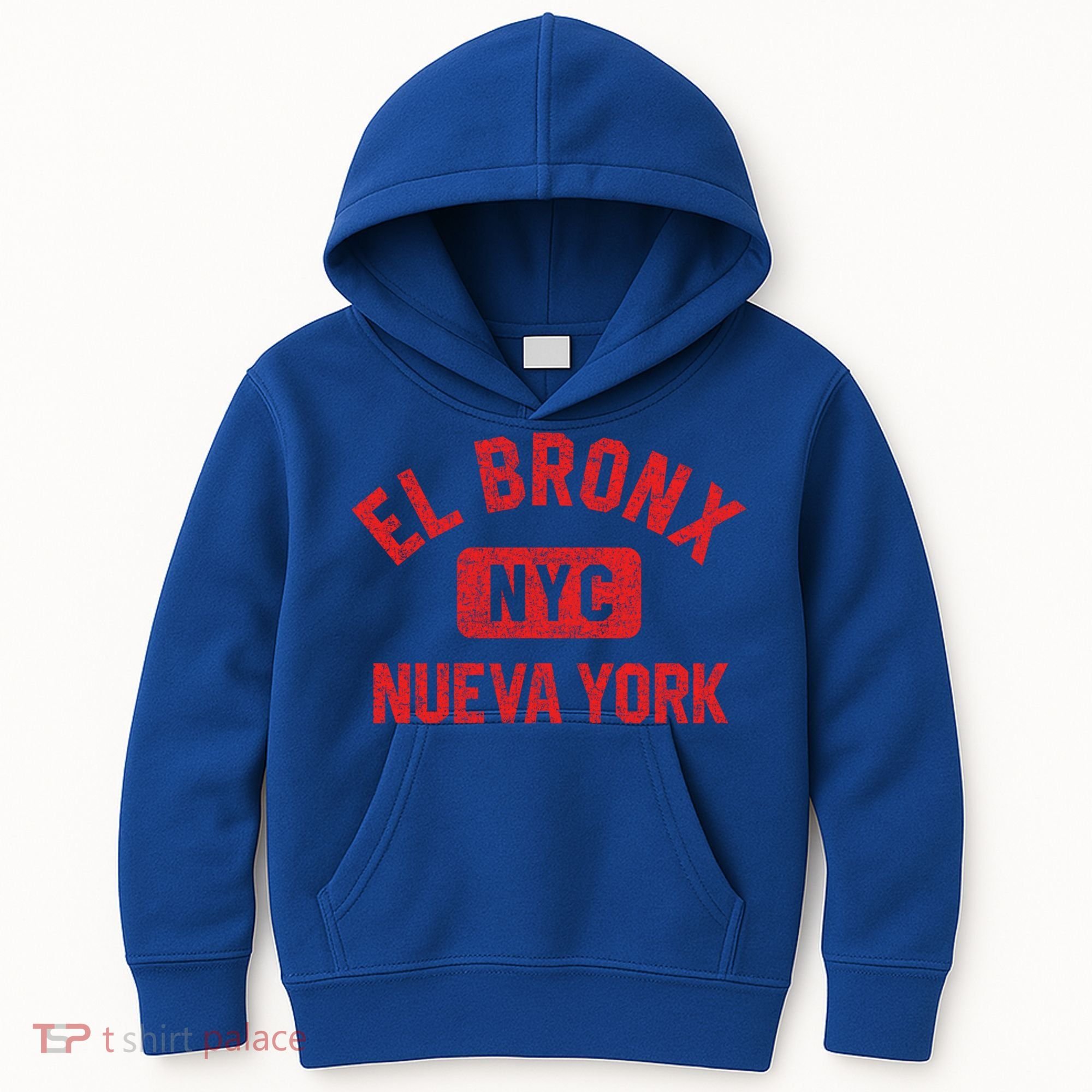 El Bronx Nueva York Nyc Gym Style Distressed Red Print Gift Kids Hoodie