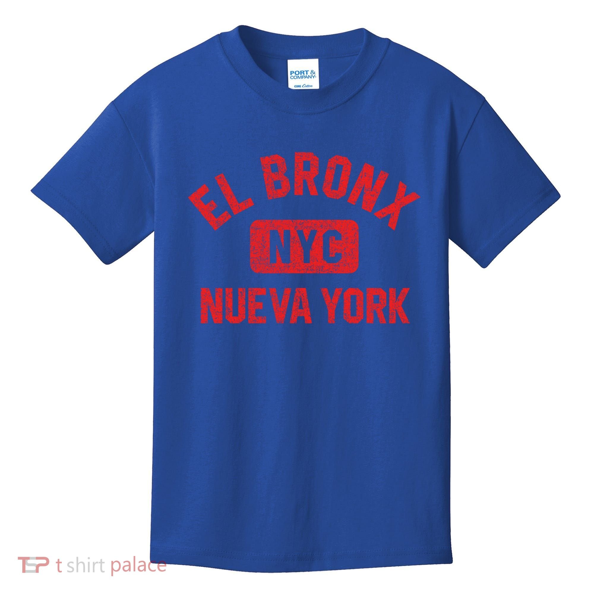 El Bronx Nueva York Nyc Gym Style Distressed Red Print Gift Kids T-Shirt