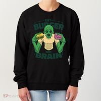 Eat Burger Not Brain Funny Zombie Women's Sweatshirt thumb 0