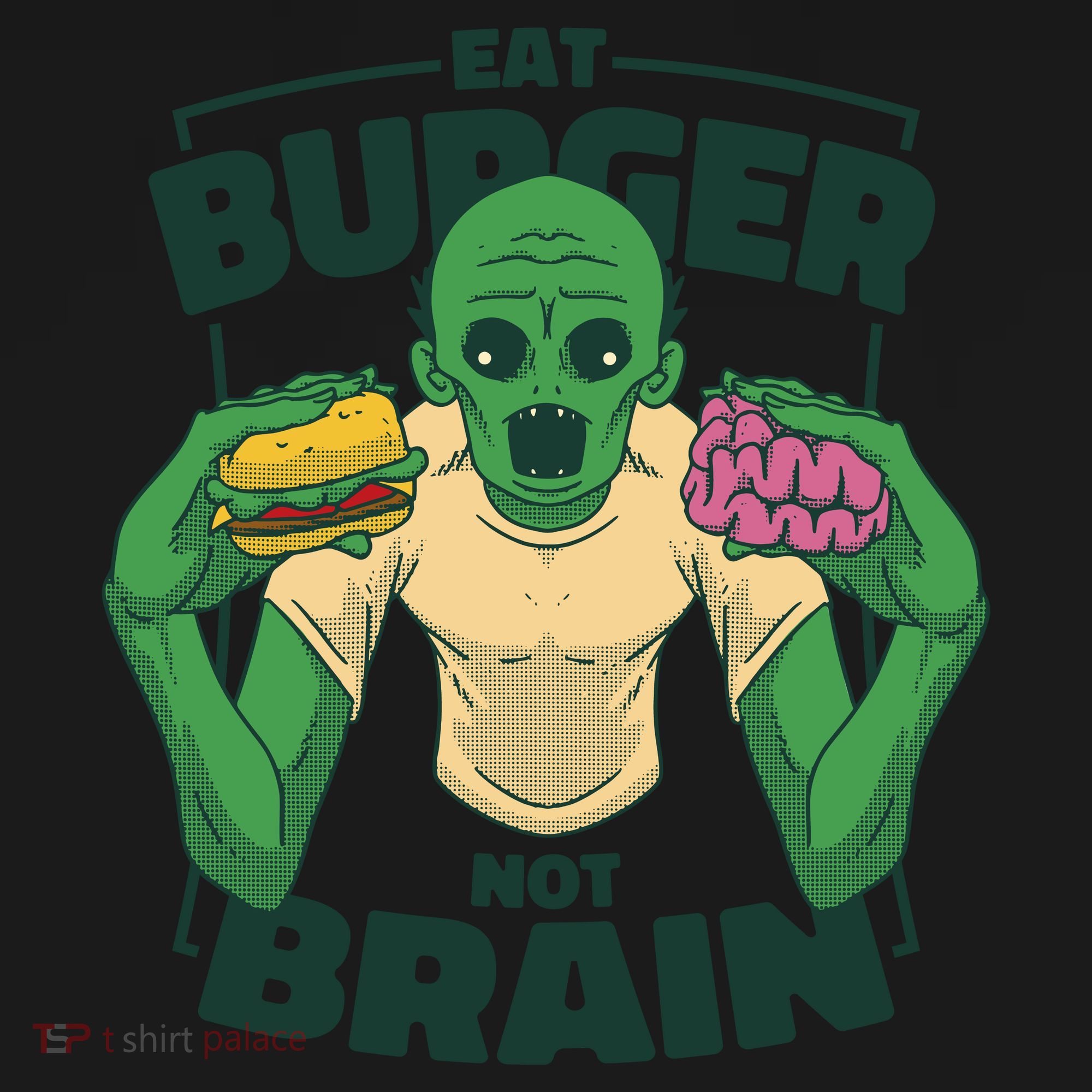 Eat Burger Not Brain Funny Zombie Toddler Hoodie