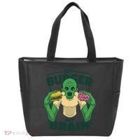 Eat Burger Not Brain Funny Zombie Tote Bag thumb 0