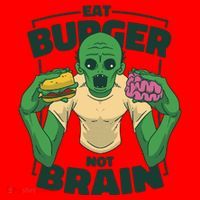 Eat Burger Not Brain Funny Zombie Santa Hat thumb 1