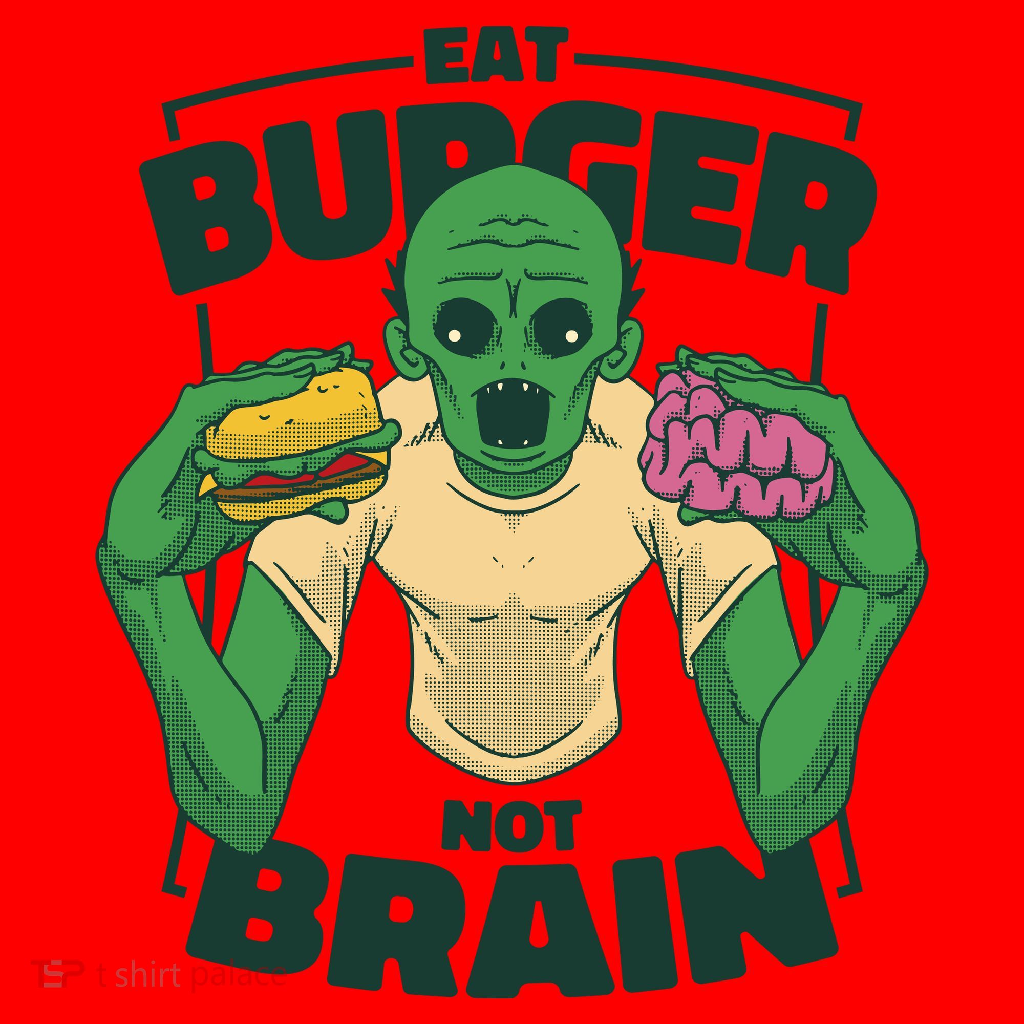 Eat Burger Not Brain Funny Zombie Santa Hat