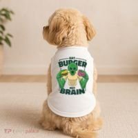 Eat Burger Not Brain Funny Zombie Doggie Tank thumb 2