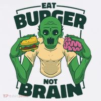 Eat Burger Not Brain Funny Zombie Doggie Tank thumb 4