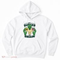 Eat Burger Not Brain Funny Zombie Hoodie thumb 0