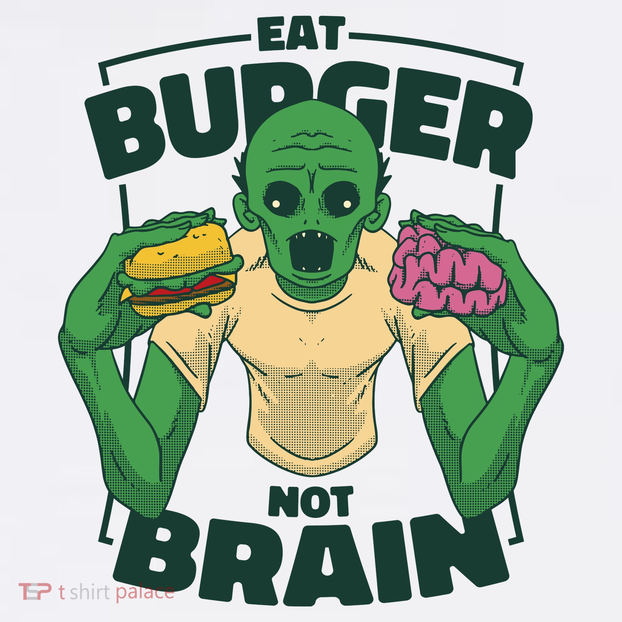 Eat Burger Not Brain Funny Zombie Bucket Hat