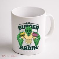 Eat Burger Not Brain Funny Zombie Coffee Mug thumb 1