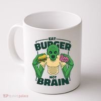 Eat Burger Not Brain Funny Zombie Coffee Mug thumb 0