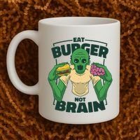 Eat Burger Not Brain Funny Zombie Coffee Mug thumb 2