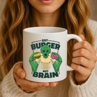 Eat Burger Not Brain Funny Zombie Coffee Mug thumb 3