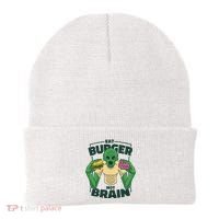 Eat Burger Not Brain Funny Zombie Beanie thumb 0