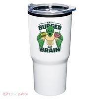 Eat Burger Not Brain Funny Zombie Tumbler thumb 0