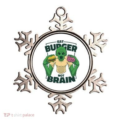 Eat Burger Not Brain Funny Zombie Ornament