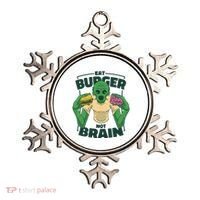 Eat Burger Not Brain Funny Zombie Ornament thumb 0