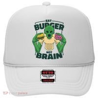 Eat Burger Not Brain Funny Zombie Hat thumb 0