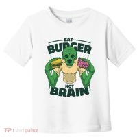 Eat Burger Not Brain Funny Zombie Toddler T-Shirt thumb 0