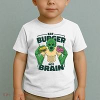 Eat Burger Not Brain Funny Zombie Toddler T-Shirt thumb 2