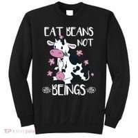 Eat Beans Not Beings Funny Cow Vegan Plant Based Sweatshirt thumb 0