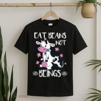 Eat Beans Not Beings Funny Cow Vegan Plant Based T-Shirt thumb 2