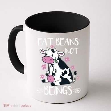 Eat Beans Not Beings Funny Cow Vegan Plant Based Coffee Mug