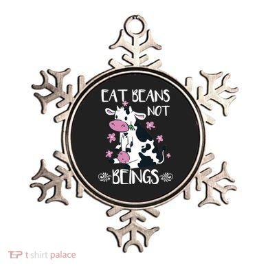Eat Beans Not Beings Funny Cow Vegan Plant Based Ornament