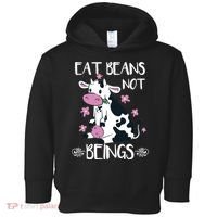 Eat Beans Not Beings Funny Cow Vegan Plant Based Toddler Hoodie thumb 0