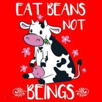 Eat Beans Not Beings Funny Cow Vegan Plant Based Santa Hat thumb 1
